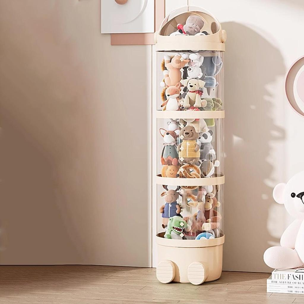 Stuffed Animal Tube Toy Display Transparent Storage Box Doll Plush Storage Holder Standing Stackable Soft Toy Organizer Holding