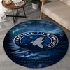 Στρογγυλό Χαλί με Λογότυπο Timberwolves για Σαλόνι, Υπνοδωμάτιο, Χώρο Παιχνιδιού, Χαλί Καρέκλας, Χαλί Περιοχής, Κυκλικό Χαλί, Μεγάλο Μέγεθος Δώρο Χριστουγέννων για Φαν