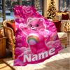 Custom Name Personalized Care Bears Print Blanket, Home Decor, Bedroom, Sofa, Camping, Couch, Gifts for Birthday ChristmasEnthusiasts
