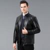 Winter Fur All-in-one Leather Jacket for Middle-aged and Elderly People Genuine Leather Sheepskin Men's Velvet Thickened Leather Jacket Coat Top