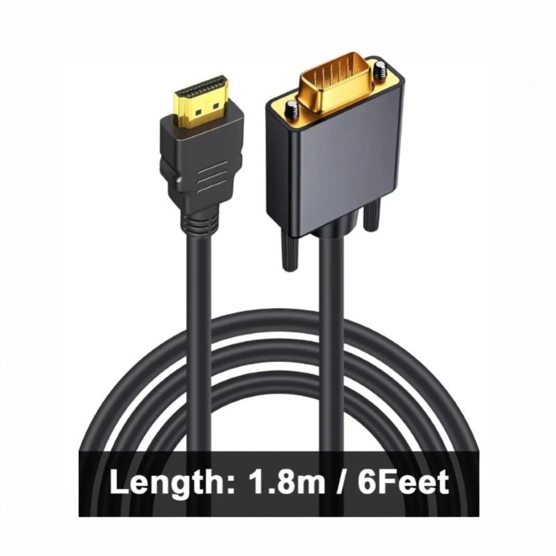1Pcs 1.8 Meters Dp Male To Vga/Dvi Cable Male Converter Gold-Plated Connector 1080P For Computer Desktop Laptop Pc Monitor