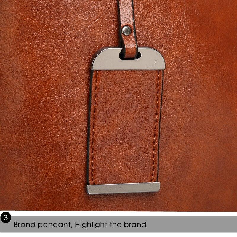 Bolsa balde de couro pu com cera, estilo simples, alça dupla, bolsa de ombro para mulheres, sacola de compras, bolsa tote feminina