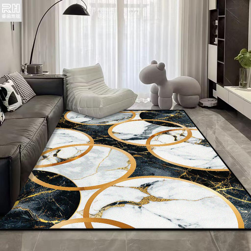 Modern Nordic Big Living Room Rug Home Decoration Luxury Short Velvet Carpet Bedroom Washable Customizable Floor Mat Gaming Room