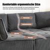 Modular 6-Seater Sofa, Corduroy, Ergonomic, Storage Pockets, Combinable As U-Shape/L-Shape/Sofa Bed, Wood and Metal Structure, Easy Assembly, Grey