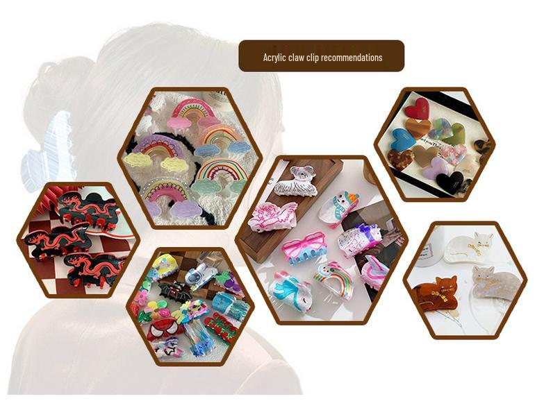 YHJ Sea Animal Acetate Shark Hair Clip - Small Fish Updo Claw Hair Accessory