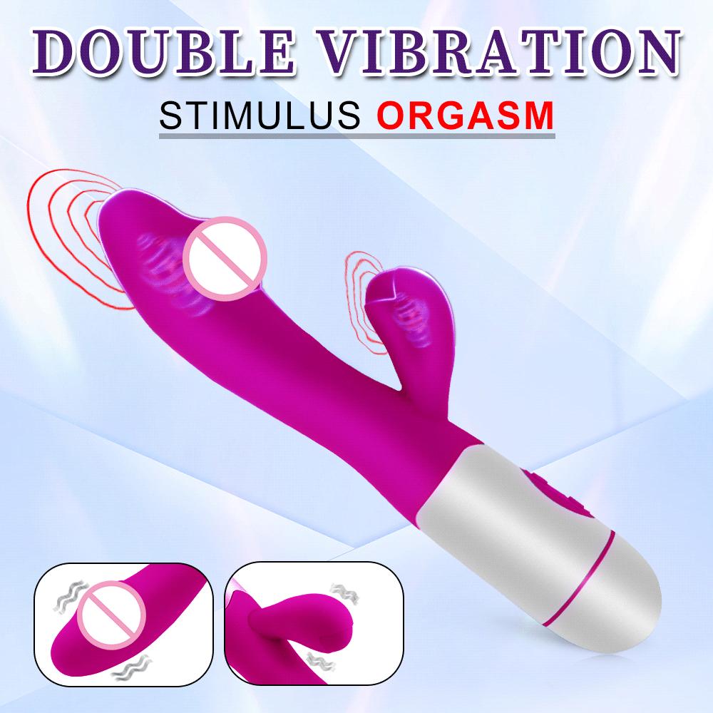 Powerful Dildo Rabbit Vibrator G Spot Clit Vagina Anal Stimulator Nipple Massage Masturbator Female Sex Toy for Adults Couple