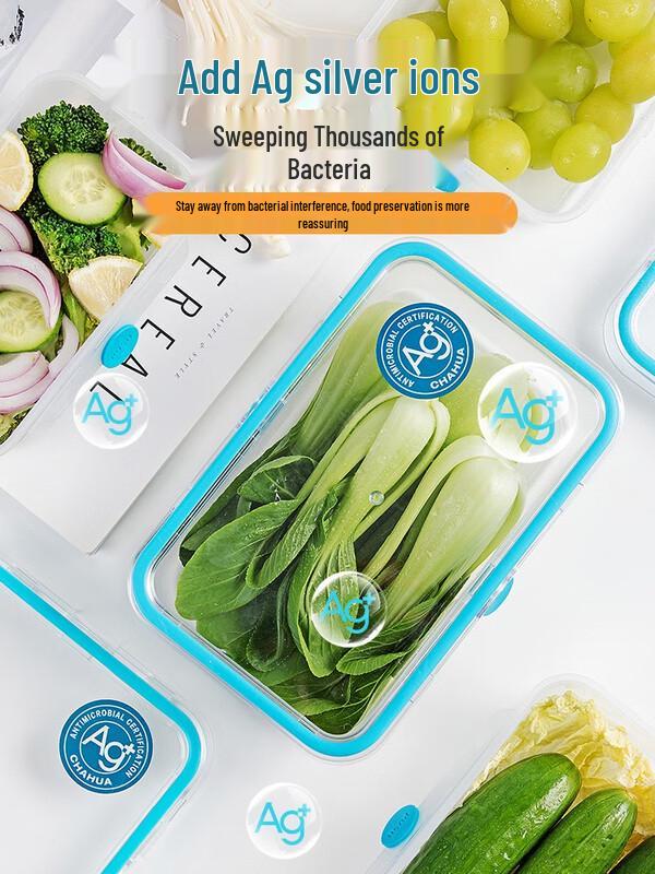 Camellia Antibacterial Fridge Food Storage Box, 1050ML