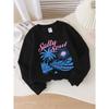 Europäische Größen Mädchen Weiches Rundhals-Sweatshirt Saltu Soul Tropischer Strand Palmenbaum Sonnenschein Aufdruck, Lässig Vielseitig Kombinierbar, Ideales Urlaubsgeschenk