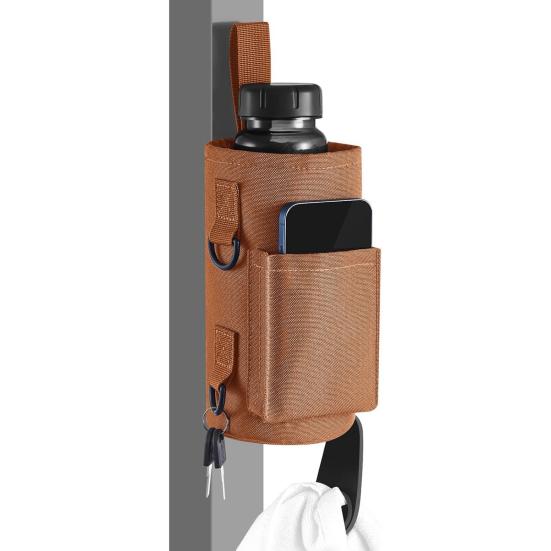 Magnetic Gym Water Bag with Phone Pockets Shoulder Strap Fitness Sports Water Bottle Sleeve Tumbler Carrier Holder Workout Essential