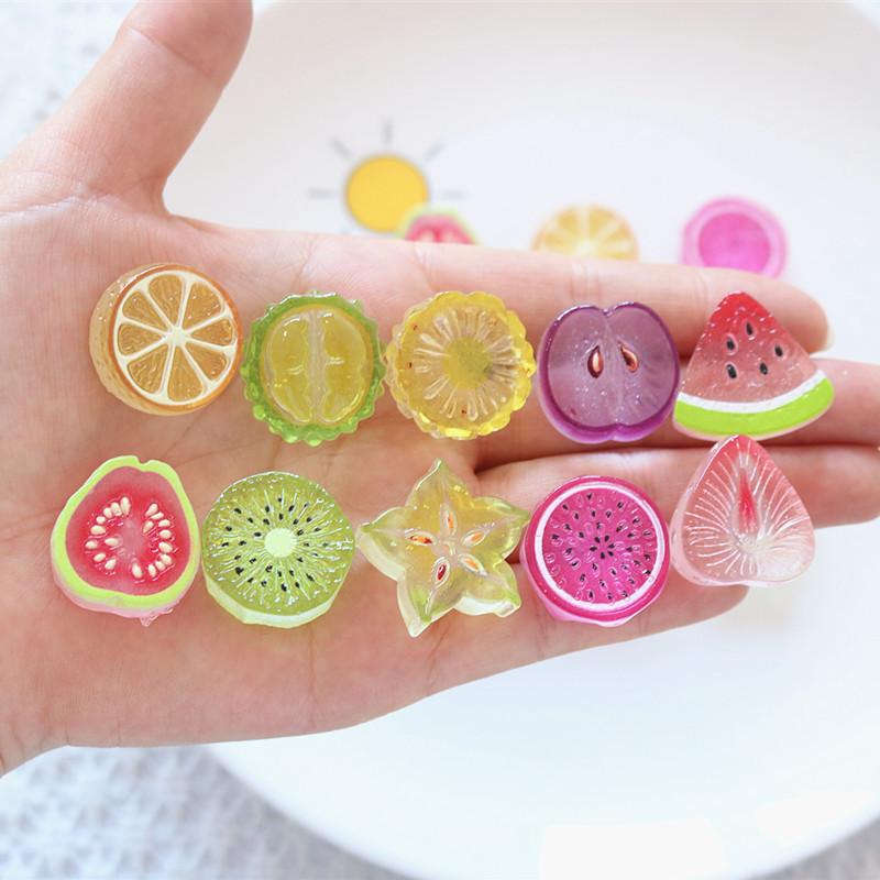 10Pcs Mini Kawaii Cute Watermelon Fruit Flat Back Cabochons Scrapbook Diy Party Hairpin Accessories Home Decoration Craft