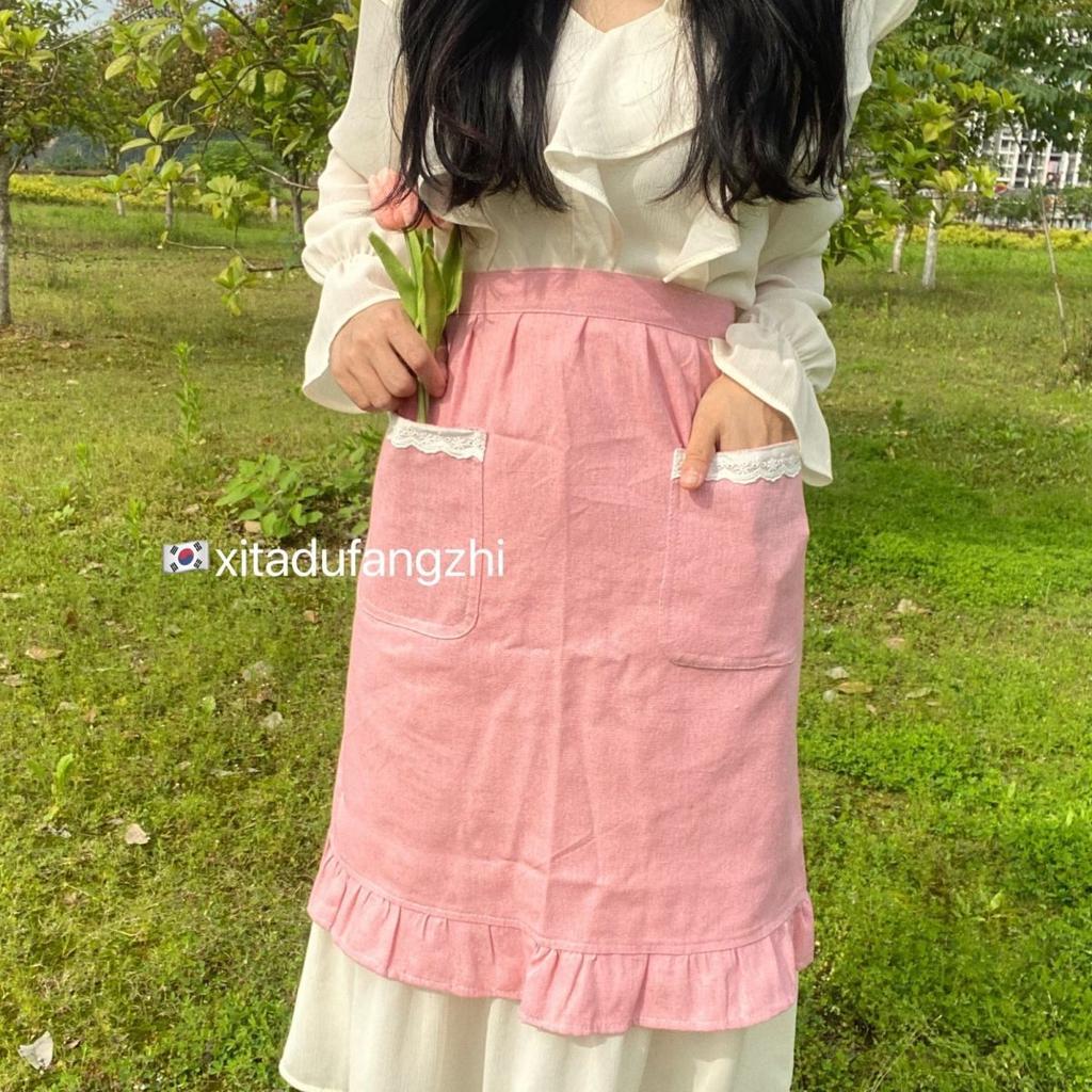 Korejská krátká zástěra kapesní úklid domácnosti Zástěry Kavárna Uniformy Pečení Vaření Příslušenství Květinářství Zahradnictví Pinafore