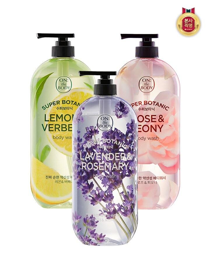 

ON THE BODY Super Botanical Body Wash 900g X 3 (Lavender + Lemon + Rose)