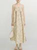 Abito da Donna Vintage Stampa Floreale Senza Maniche Stile Cinese Scollo a Barchetta Estivo Patchwork Alta Qualità Abito da Donna