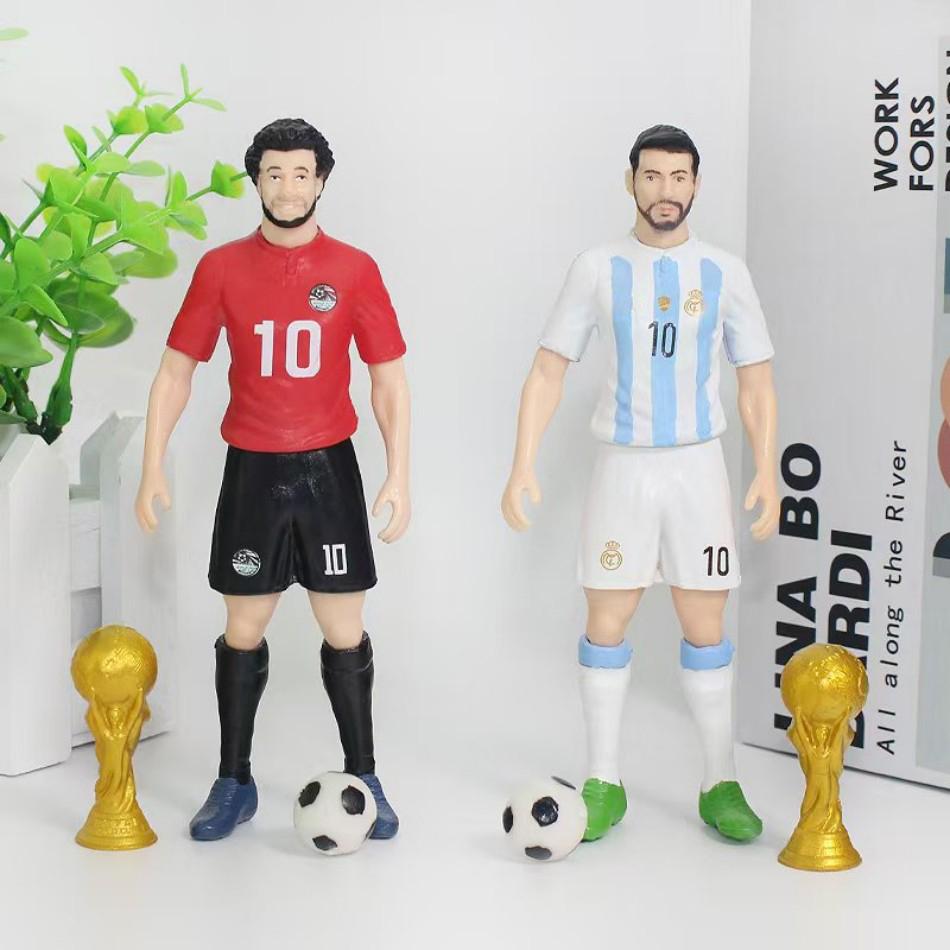 8 pezzi/set Calcio Stella C.Ronaldo Messi Mbappe Modello Bambole Cartone Animato Carino Action Figure Accessori Auto Regali per Tifosi di Calcio