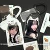 Gato Blanco Negro 3 Pulgadas Portatarjetas de PVC Funda Protectora Linda para Tarjeta Fotográfica Kpop Identificación de Estudiante Llavero Colgante