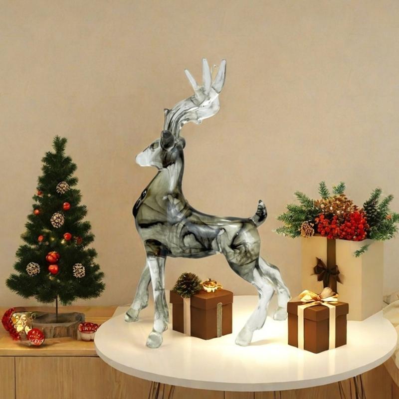 Elegants Resins Reindeers Figurine Modern Home Decoration Standing Deer Statue for Christmas Decoration