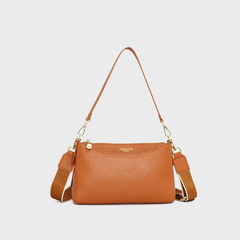Genuine Leather Women's Bag Fashionable Single-shoulder Crossbody Bag Cowhide Small Square Bag
