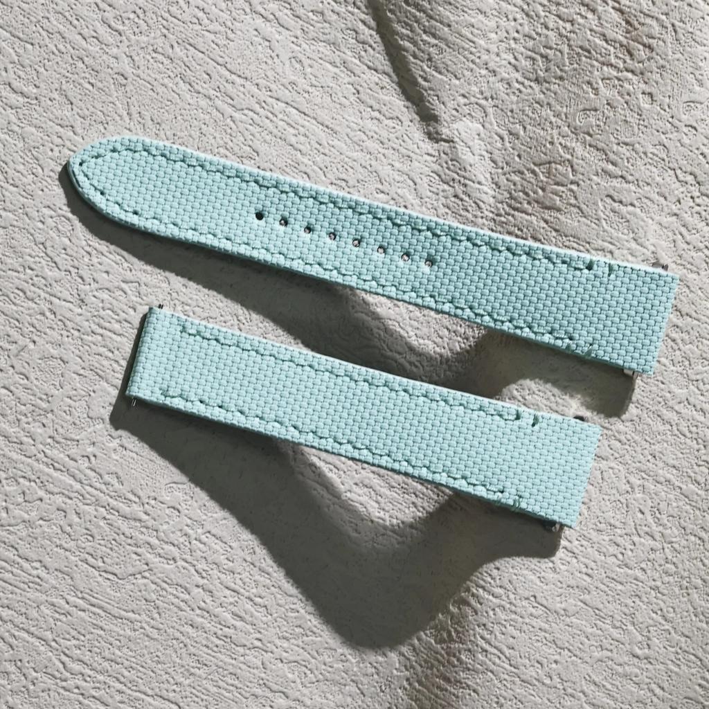 19mm 21mm FKM-Gummi-Uhrenarmband für Cartier Santos WSSA0009 WSSA0010 WHSA0021 Schnellwechsel-Stahl-Endstück-Verbindungsglied-Uhrenarmband