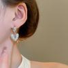 Super flash love water drop earrings French exquisite versatile earrings light luxury earrings