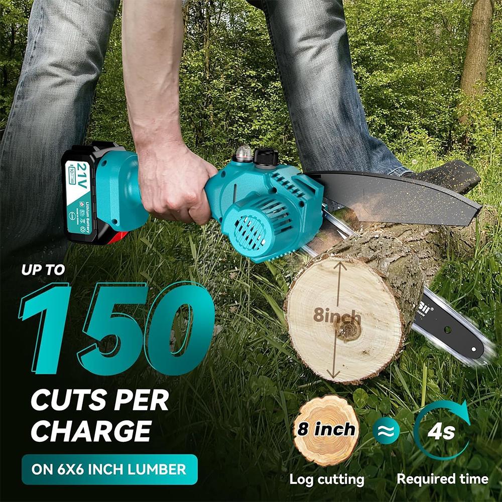 Seesii Mini 8''Cordless Electric Chainsaw Wood Cutter Pruning Garden Tools w/Lubrication Injector For Makita 18V Battery pin