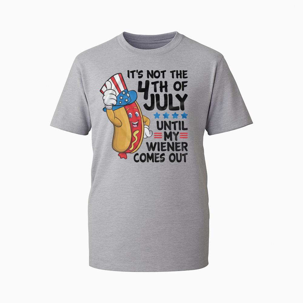 Funny 4th of July Graphic TShirt Hot Dog Wiener Adult Humor BBQ Grill TTop