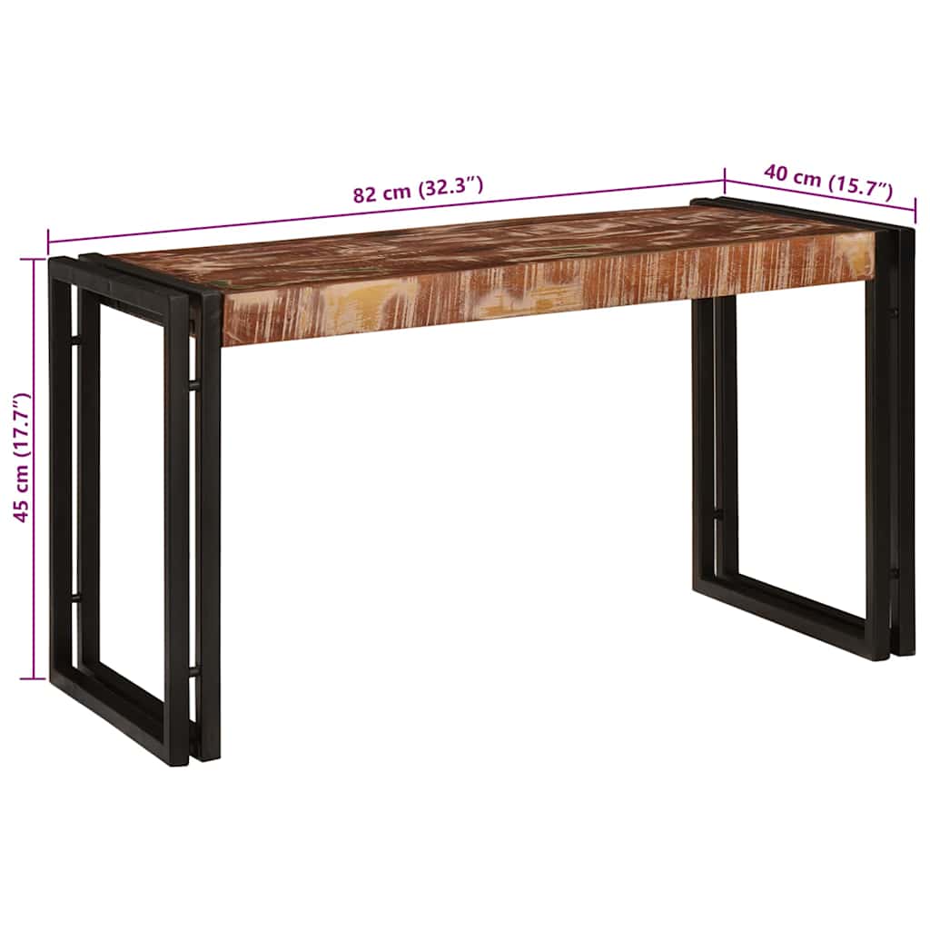 Nesting Table Set 3 Pcs Solid Recycled Wood and Metal