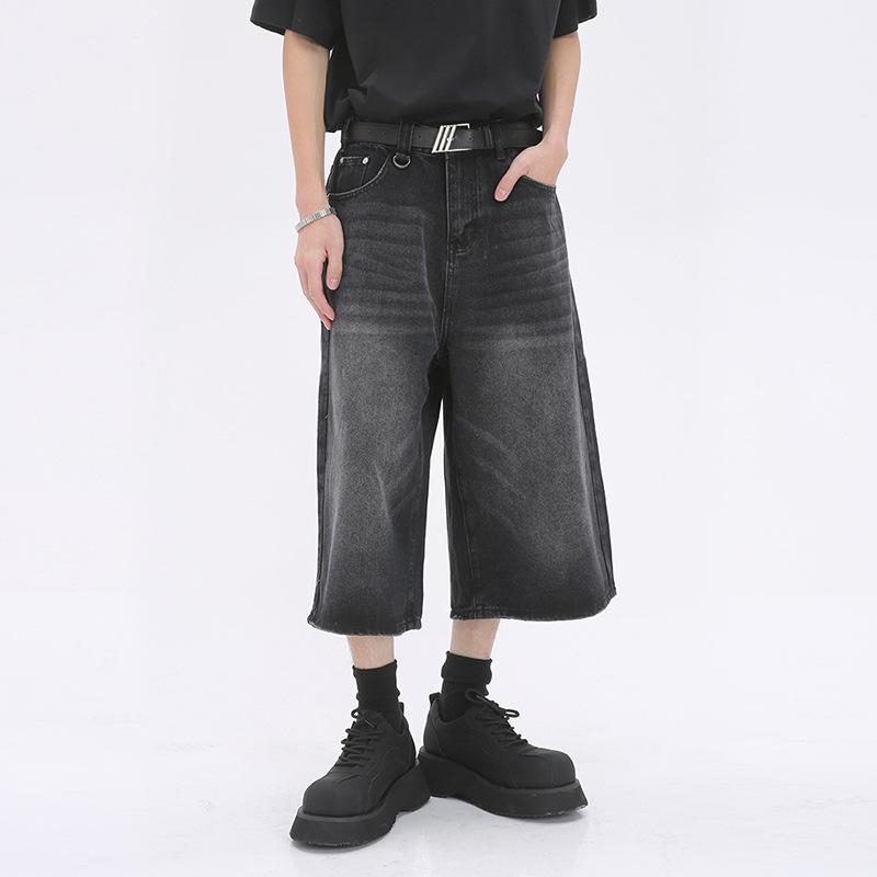 LAOHU Lente Zomer Retro Y2k Baggy Jorts Dames Heren Lage Taille Cropped Jeans Acubi Distressed Frayed Denim Casual Wijde Broeken Mode XL