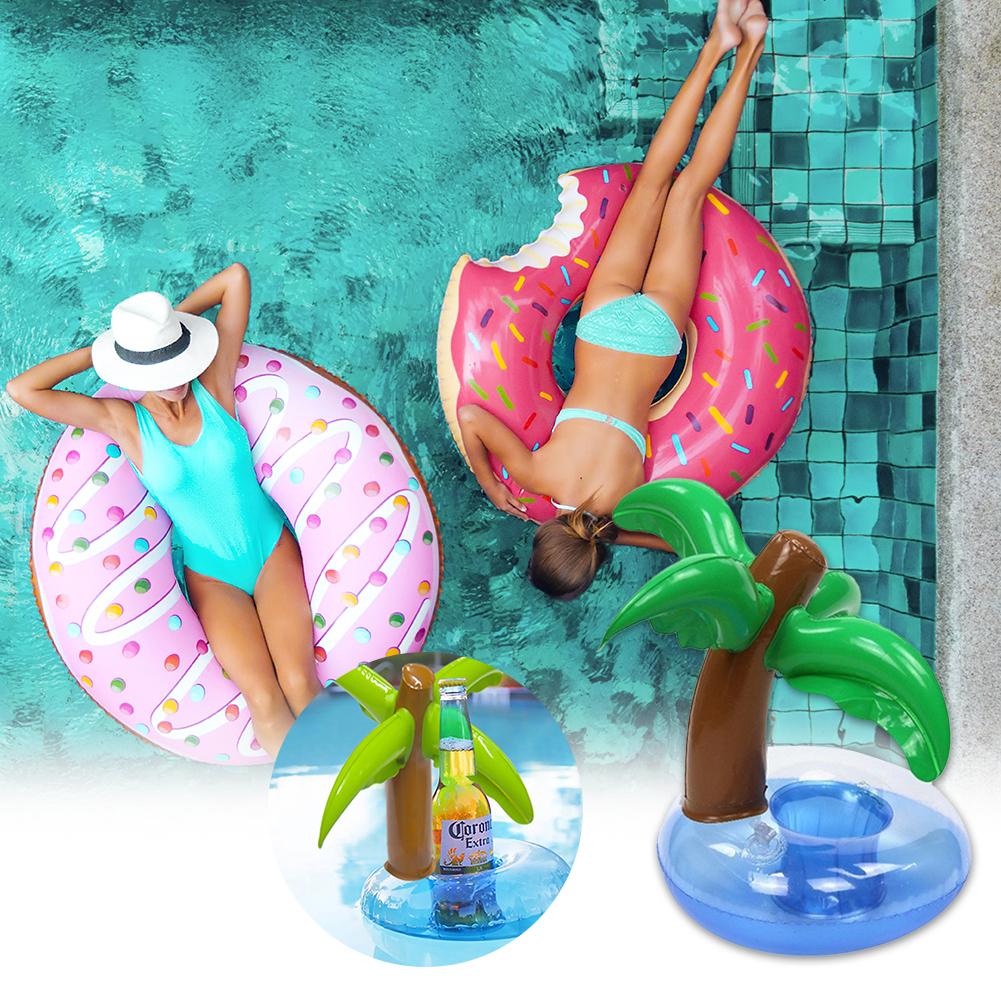Floating Inflatable Coconut Tree Beverage Coasters Beach Party Supply Water Toy Bathing Pool Party Decor Bar Coasters