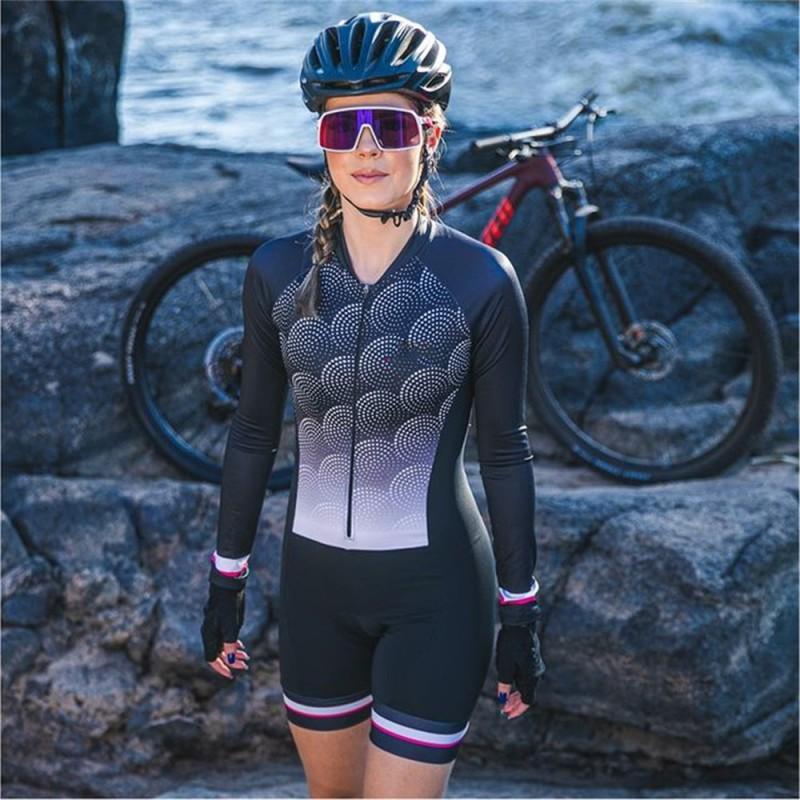 Womens Cycling Bodysuit Compression Fit Lycra Quick-Dry Bike Wear Mountain Road Outdoor