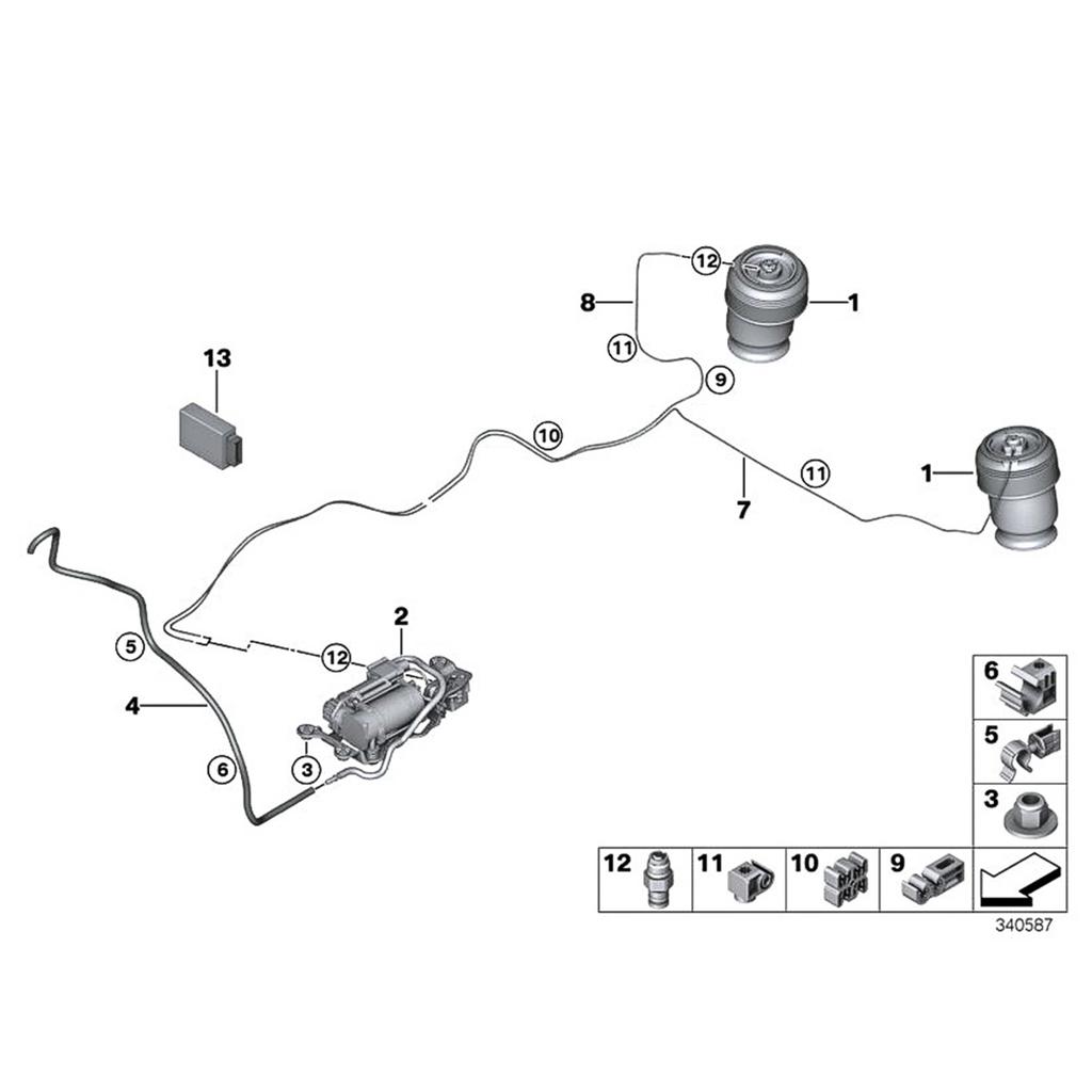 Poduszka powietrzna zawieszenia tylnego 37126795013 Pasuje do X5 (F15) 2014?2018