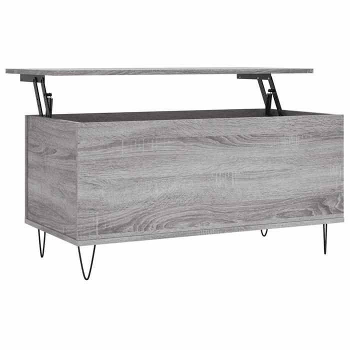 VidaXL Coffee Table Sonoma Grey 90x44.5x45 Cm Engineered Wood 830978