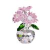 Hyack Crystal Daisy Figurine, Artificial Crystal Flower, Birthday or Mother's Day Gift (Pink) [Parallel Import]