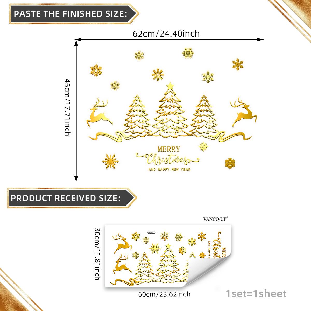 

Tj16516 Hand-Painted Merry Christmas Bronzing Wall Sticker Holiday Decoration Children S Room Bedroom Background Self-Adhesive Sticker