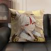 Ningguang Genshin Impact Cushion Cover Natural Linen Organic Fabric Double-Sided Printing Sofa Home Decor Gift Pillow Case