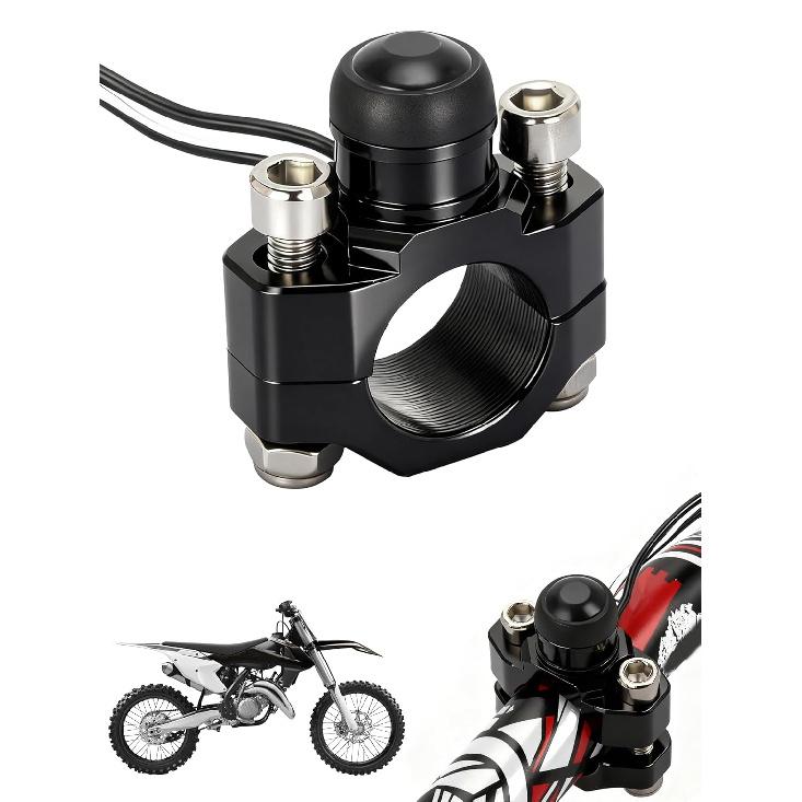 

JFG RACING Dirt Bike Engine Stop Start Kill Switch Button CNC with Mounting Backplate Universal for Dirt Pit Bike MX Motocross Supermoto Racing ATV чёрный