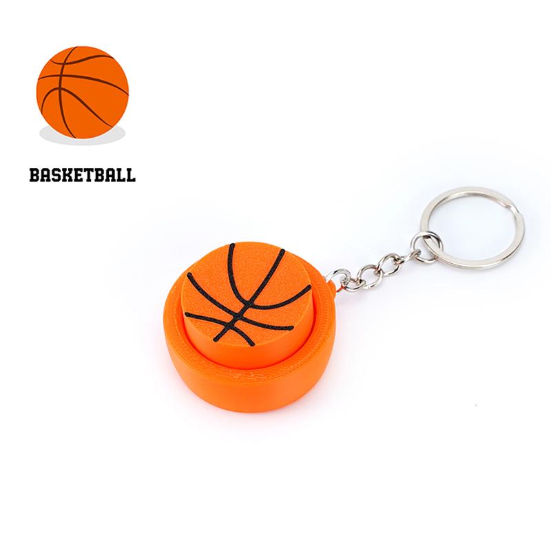 Ball Keyboard Keychain Fidget Toys Push Bubble Stress Relief Sensory Toys Basketball Football Keyboard Clicker For Kids Adults