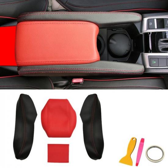 4x Car Front Center Armrest Box leather cover interior For Honda Civic 2016-