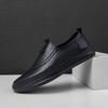 Black White Leather Casual Shoes Men Spring Autumn Slip-On Mens Loafers Soft Italian Flats Men'S Light Moccasins Walking Shoes