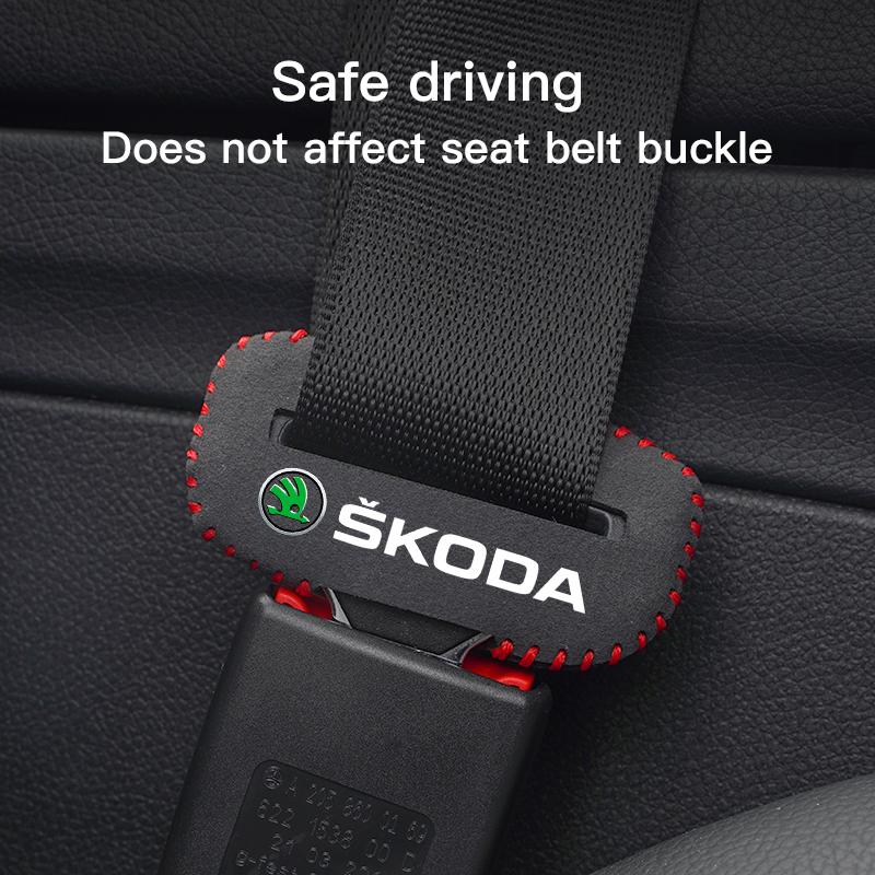 Car Styling Safety Belt Buckle Cover Anti-scratch Protector For Skoda Kylaq Elroq Kodiaq Octavia Enyaq Kamiq Rapid Superb Karoq
