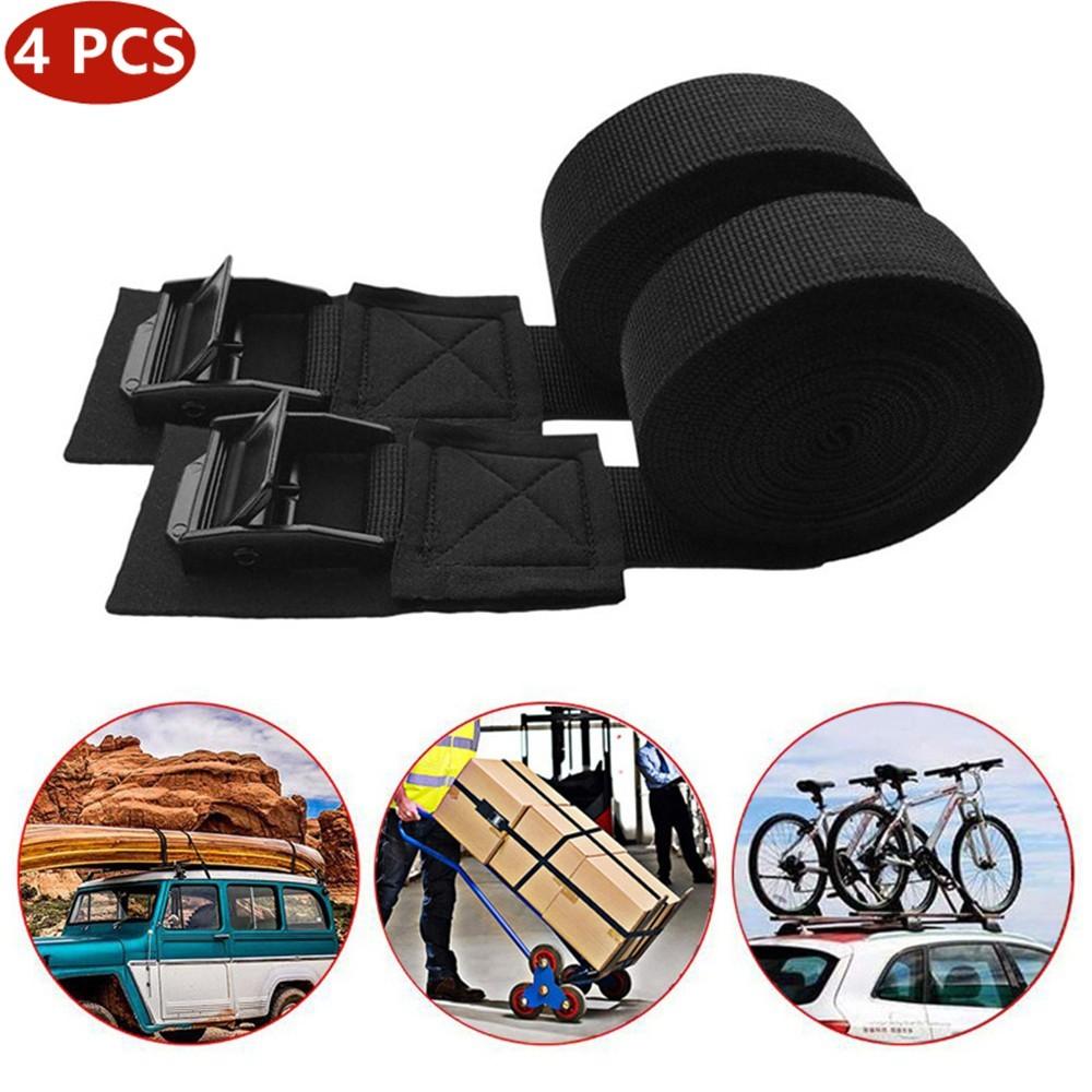 Tie Down Buckle Car Roof Rack Luggage 4PCS 9.8ft Black