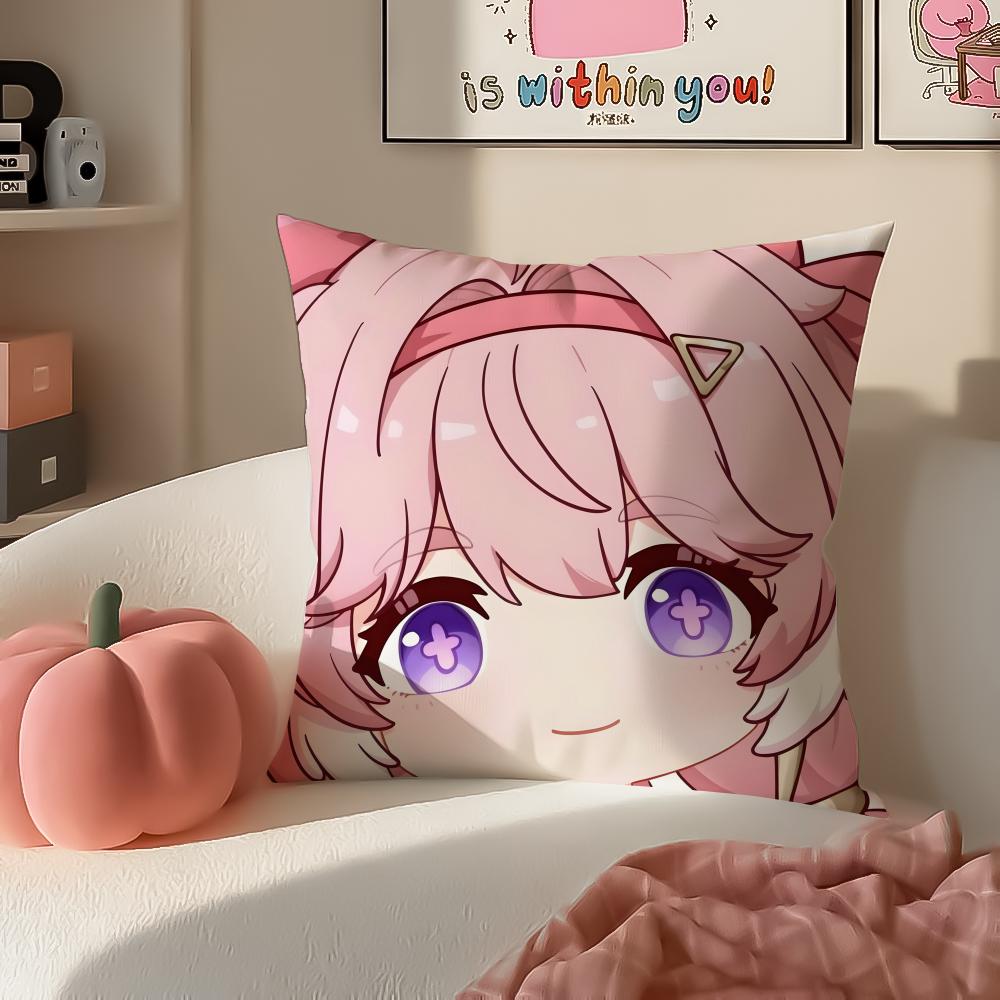 Game immersive Wuthering Waves CANTARELLA Cushion Cover Pillowcase Short Plush Invisible zipper Room Sofa Cushion Cover