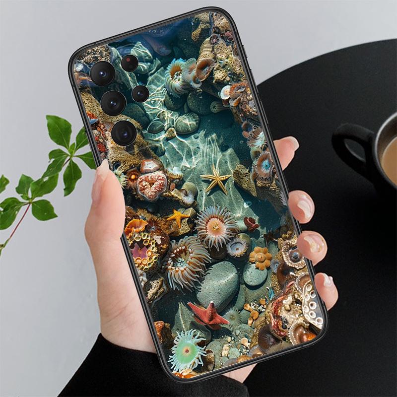 Phone Case For Samsung A17 A55 A16 A56 A35 A15 A53 A54 A33 A34 A25 A05S A52 A52S A07 A26 A06 Sea Summer Dolphin Shark Turtle
