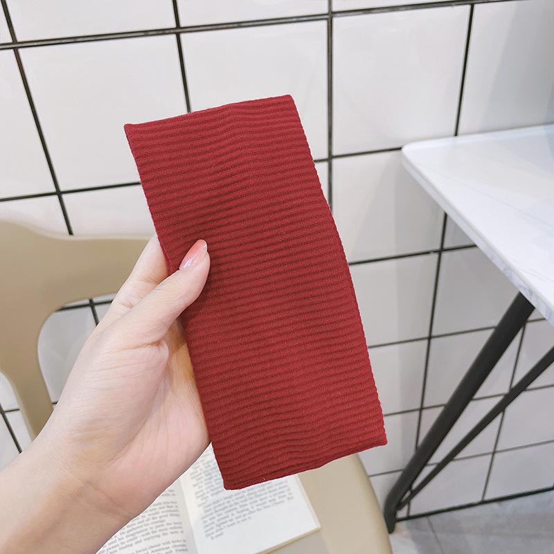 Neue Modal Stirnbänder für Damen Einfarbig Elastisches Gestricktes Haarband Laufen Radfahren Stirnband Mädchen Kopfbedeckung Haarschmuck