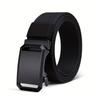 Casual Toothless Automatic Buckle for Sports Canvas Belts Mens Belt with Automatic Metal Buckle Outdoor Working Tactical Belt