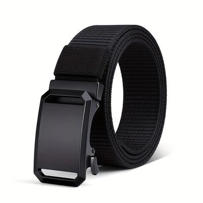 Casual Toothless Automatic Buckle for Sports Canvas Belts Mens Belt with Automatic Metal Buckle Outdoor Working Tactical Belt