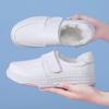 Women Loafers Platform Nurse Shoes Lady Winter Warm Fur Shoes Casual White Leather Shoes for Mother