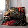 1pc Leopard Floral Print Blanket Lightweight Blanket Throw Blanket For Sofa, Bed, Travel, Camping, Livingroom, Office, Couch, Chair Yy251010065