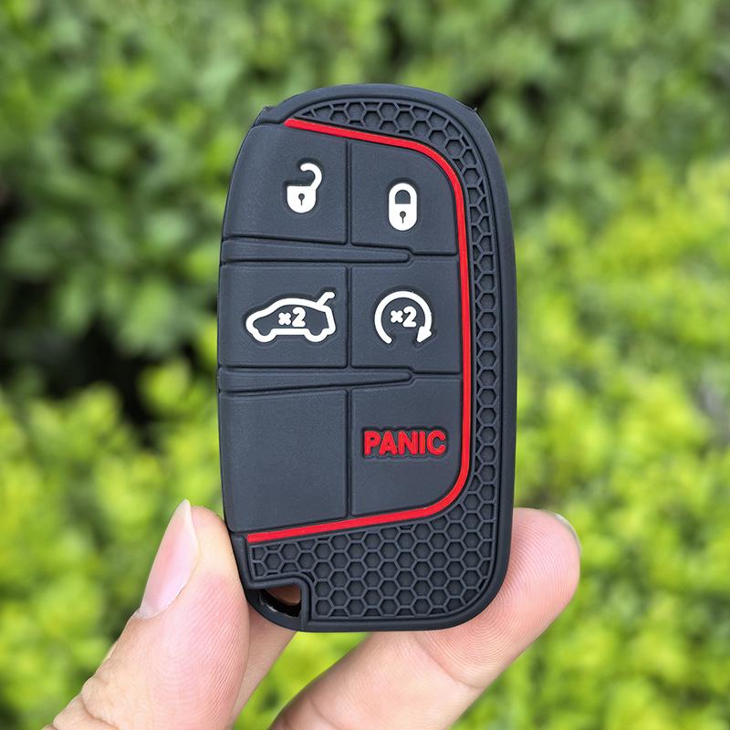 

5 Buttons Car Smart Key Case Cover Keychain For Jeep Renegade Frand Cherokee Dodge Journey Charger Chrysler 200 300 Shell Fob чёрный