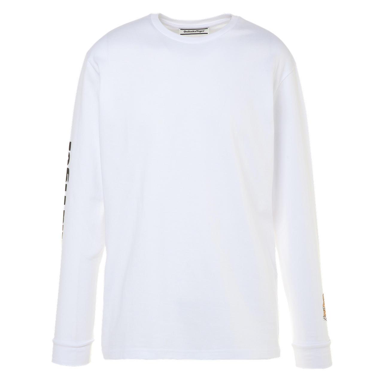 

ONITSUKA TIGER Футболка с круглым вырезом и надписью Ls Graphic, свитер с длинным рукавом, унисекс, топы белого цвета 2183A293-100 L