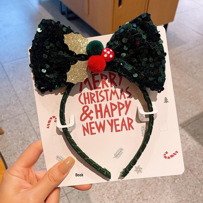 2025 Limited Edition Christmas Sequin Bow Headband for Photos